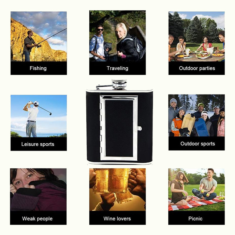 2-in-1 Hip Flask & Cigarette Case Integrated Design