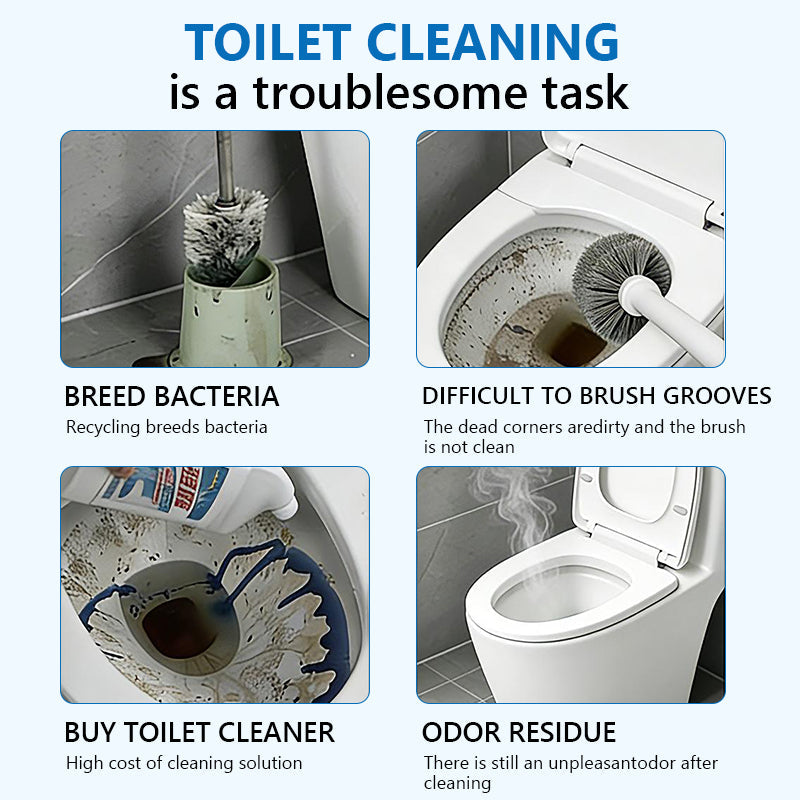 Disposable Toilet Brush System with Holder & Refills