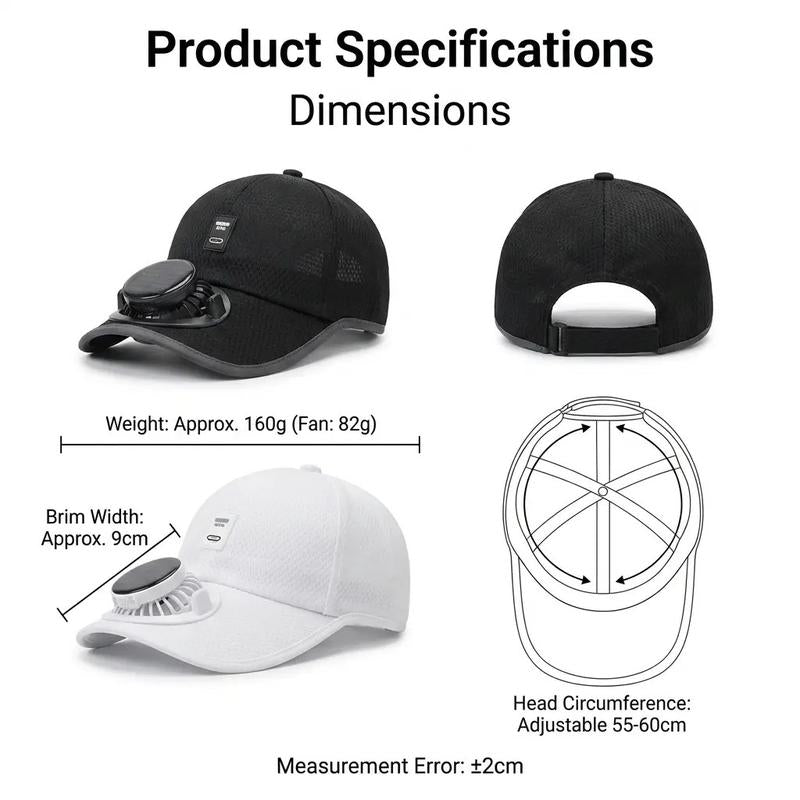 Ultralight UV Protection Baseball Cap with Solar Fan
