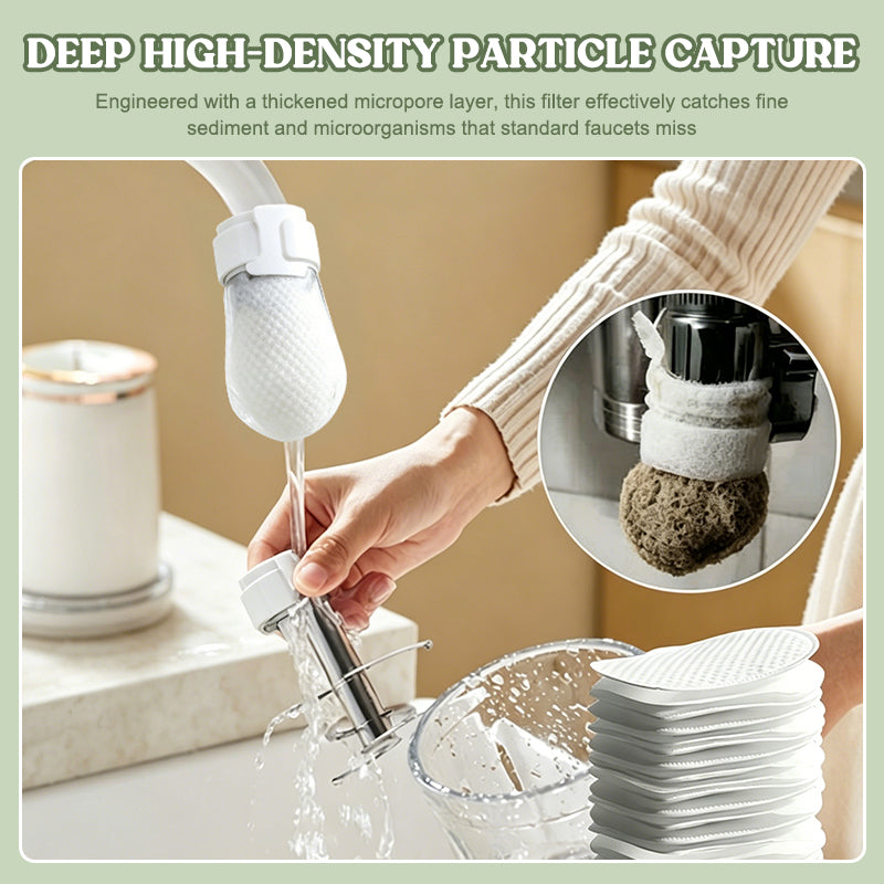 🚰 Extra-Thick Splash-Proof Faucet Filter Cotton: Visible Protection for Every Drop