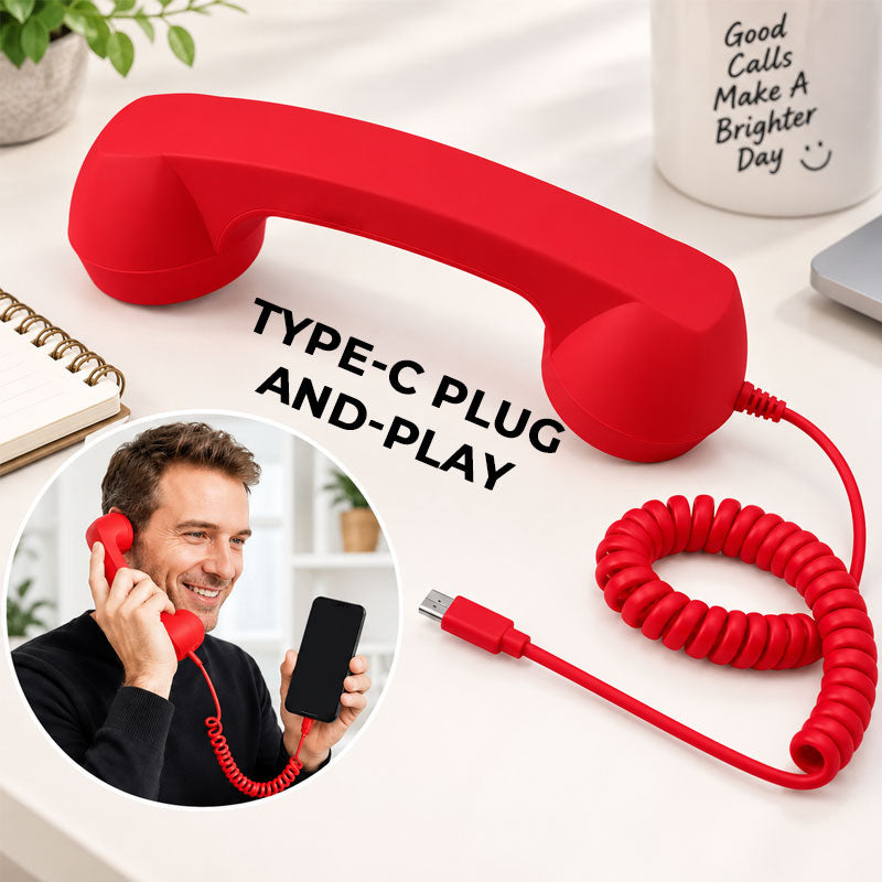 📞 Retro telefonlur för Type-C-telefoner – klassisk stil, modern anslutning ✨