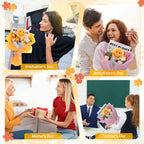 Handmade Crochet Sunflower Bouquet Cute Artificial Flower Arrangement