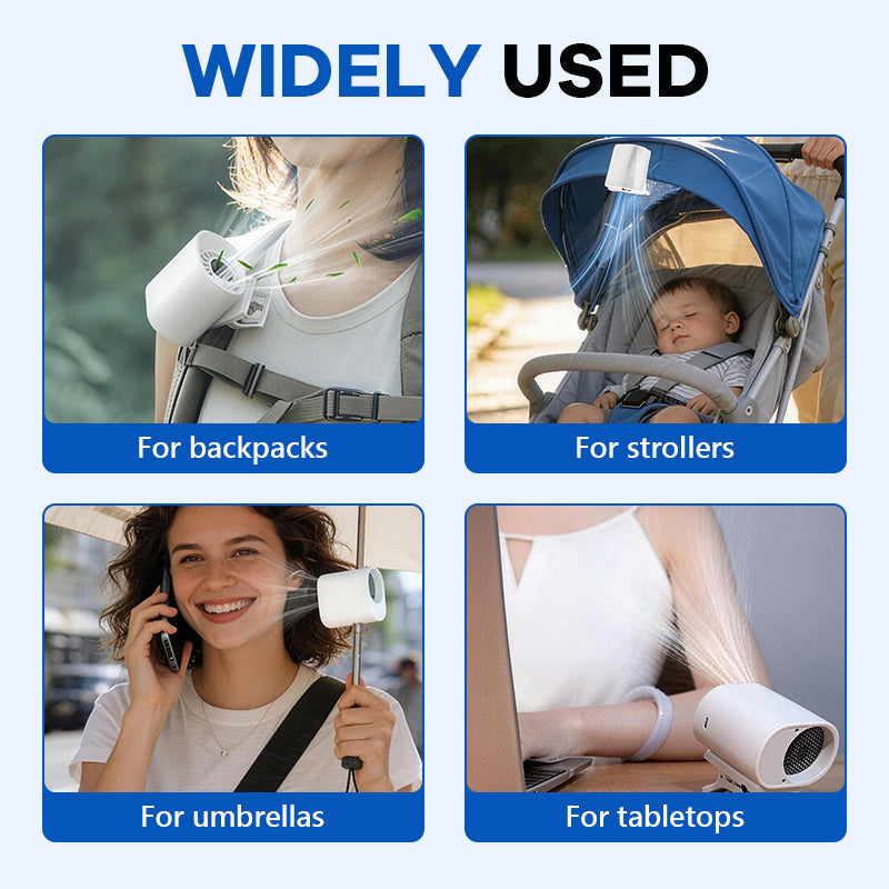 Waist Clip Fan - Portable Hurricane-Grade Cooling with 100-Speed Adjustment