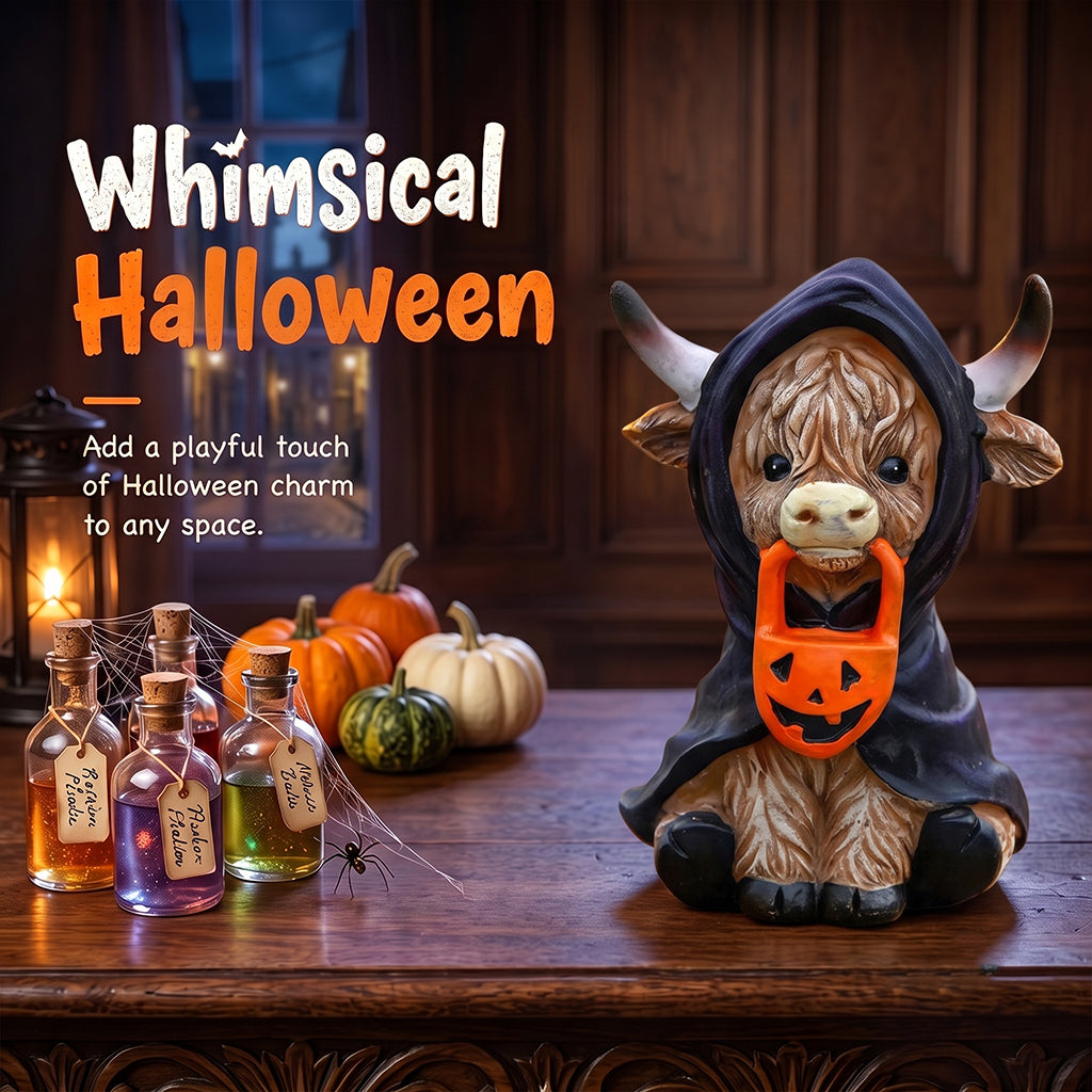 Halloween Highland Cow Resin Ornaments