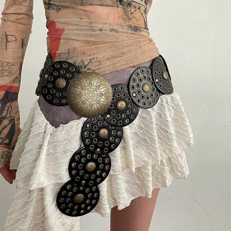 Bohemian Waist Seal European and American Retro Denim Western Style Personality Belt