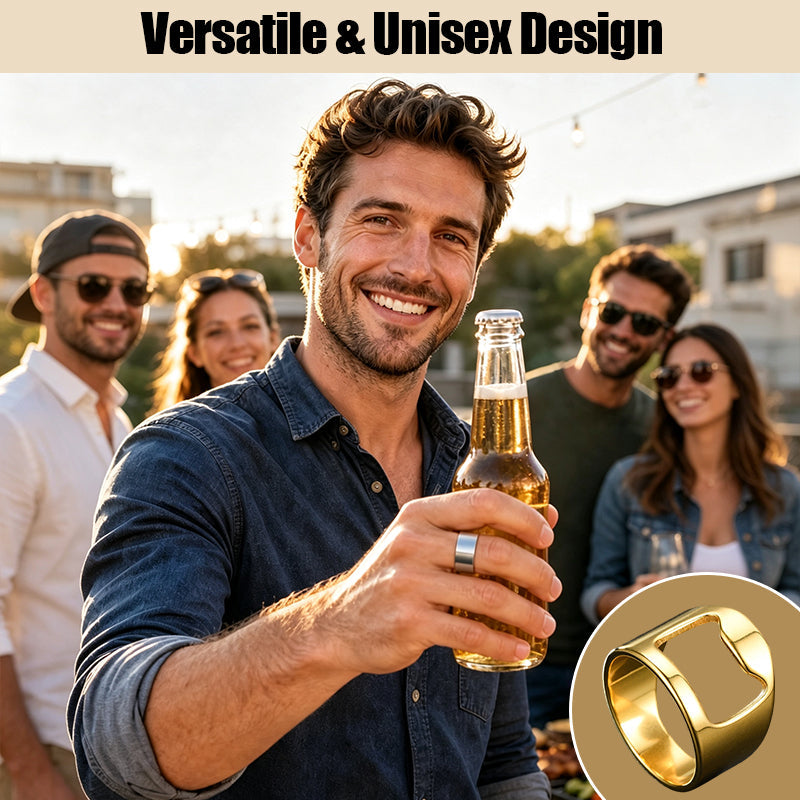 Popular Men's Stainless Steel Bottle Opener Ring