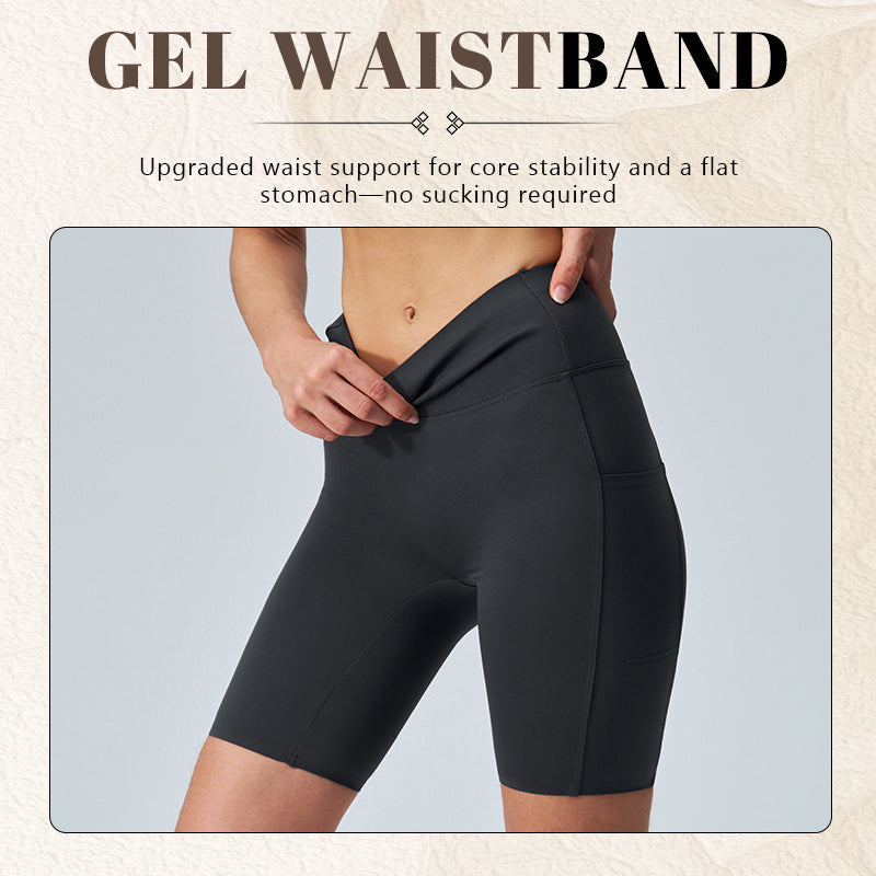 Halara UltraSculpt SoCinched High Waisted Tummy Control Side Pocket Shaping Training Biker Shorts