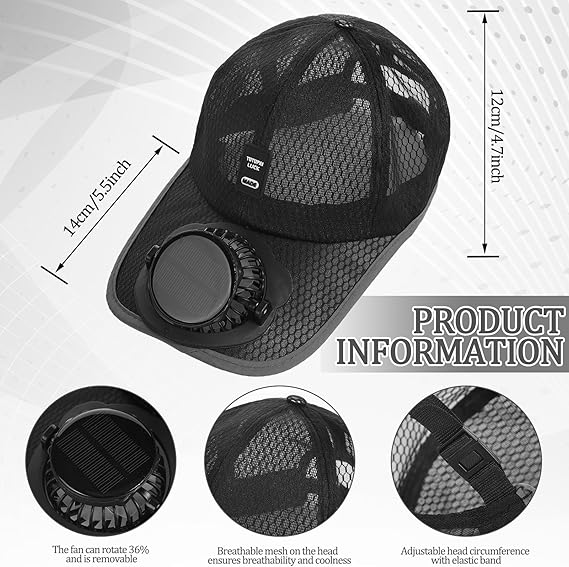Ultralight UV Protection Baseball Cap with Solar Fan