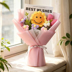 Handmade Crochet Sunflower Bouquet Cute Artificial Flower Arrangement