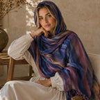 Ethnic Rainbow Tie-Dye Rayon Wrinkled Versatile Long Scarf - Bohemian Chic Hijab & Shawl