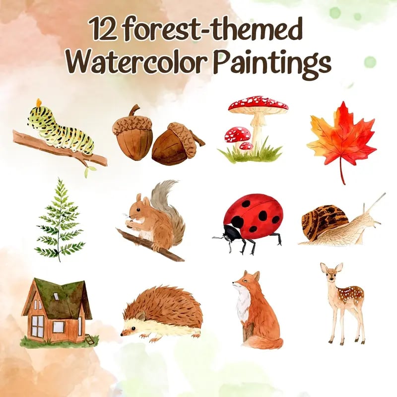 ✍️Beginner Watercolor Paint Set🎨Watercolor Animal Workbook