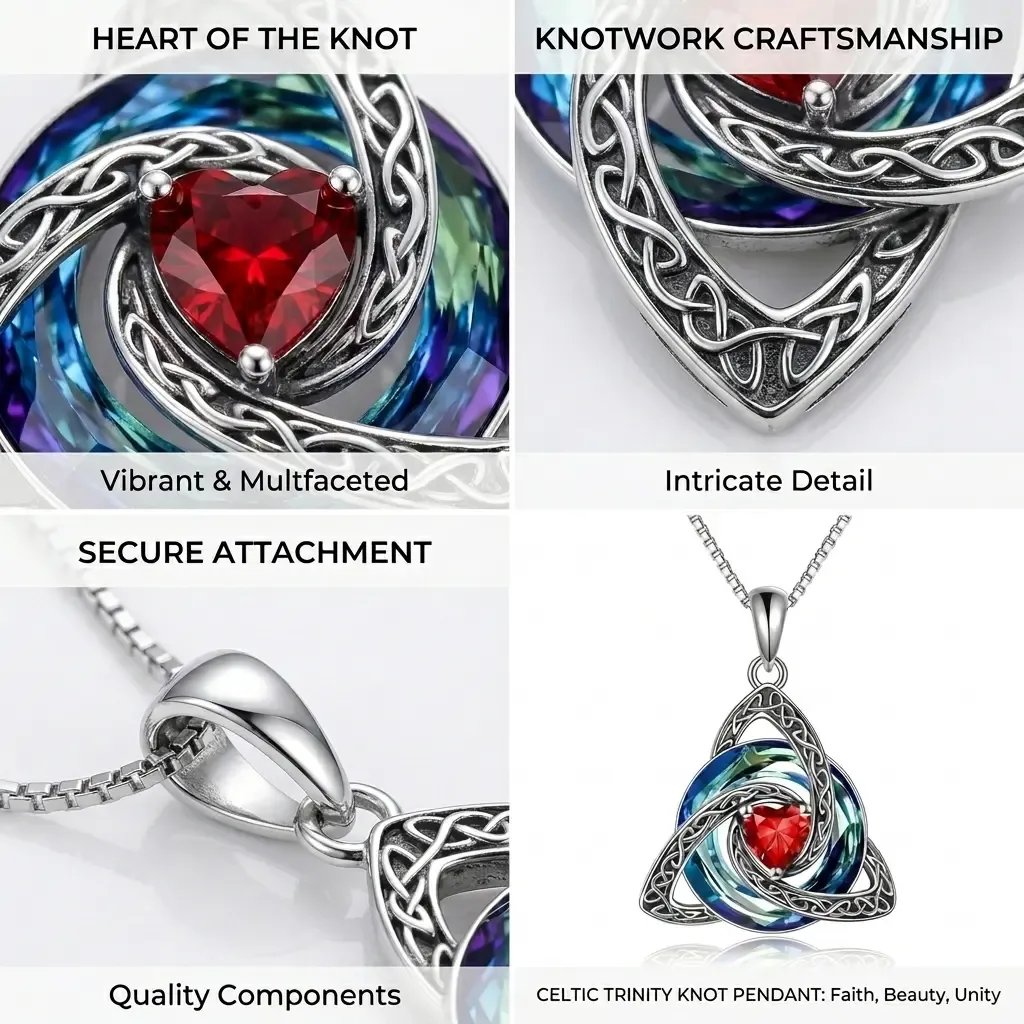 ✨ Födelsesten-halsband med keltisk treenighetsknut – En meningsfull symbol för kärlek och gemenskap ❤️