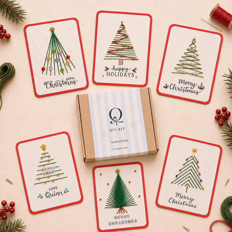 🎄🧵 Skapa din egen julhälsning – DIY-kit för vackra julkort med trådkonst! ✨🎁