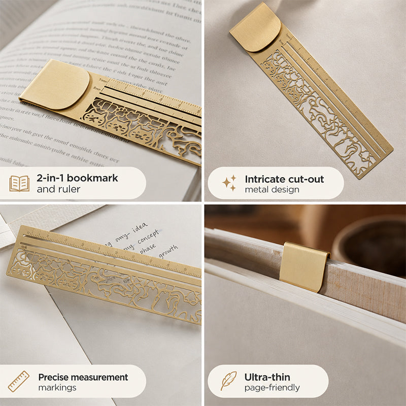 Cat Template Multi-functional Bookmark Ruler