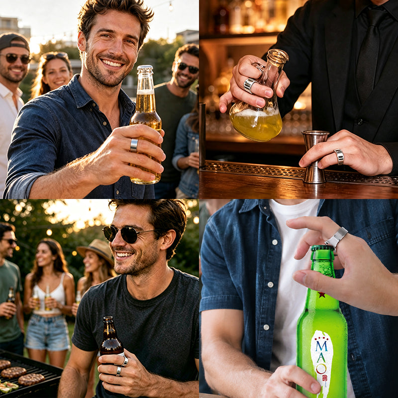 Popular Men's Stainless Steel Bottle Opener Ring