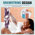 Back Exfoliating Bath Scrubber Long Strip with Rope Bath Towel High Elasticity Sauna Towel