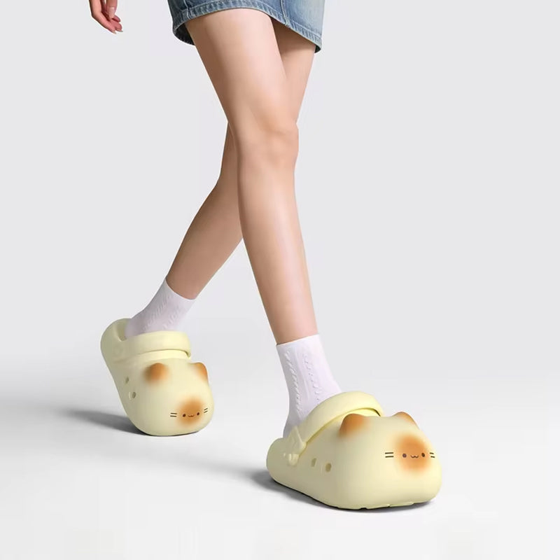 Cute Cat Paw Clogs - Unique Paw Print Slippers, EVA Massage Sandals, Non-Slip, Quick Dry, Two-Way Wear for Women & Cat Lovers