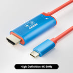 Portable Type-C to HDMI Projection Cable with 100W Power Delivery