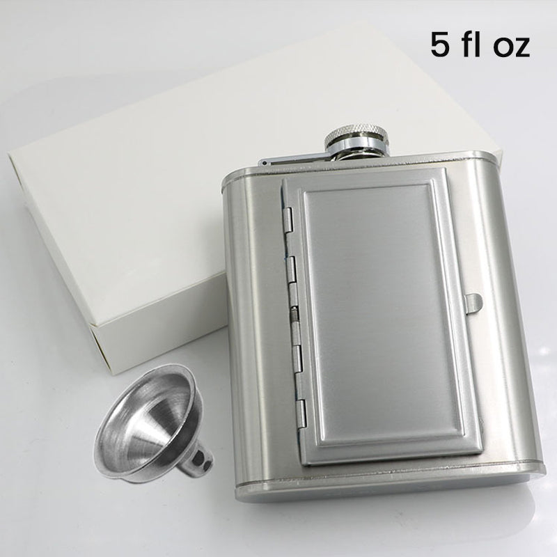 2-in-1 Hip Flask & Cigarette Case Integrated Design