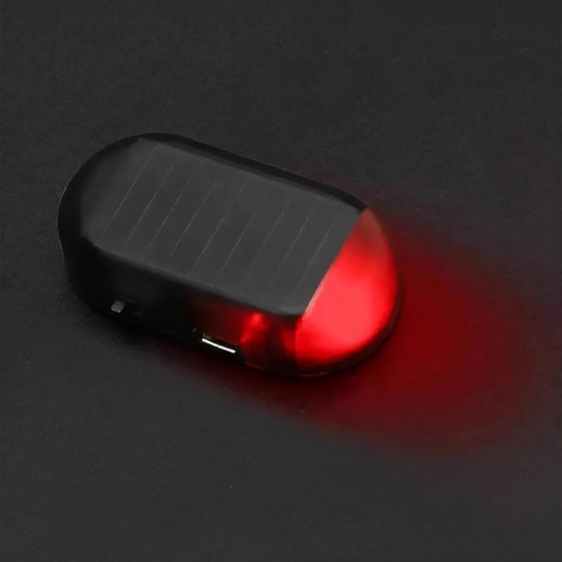 🚗 Solcellsdriven LED-varningslampa för bil – smart stöldskydd med blinkande ljus