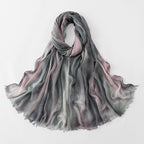 Ethnic Rainbow Tie-Dye Rayon Wrinkled Versatile Long Scarf - Bohemian Chic Hijab & Shawl