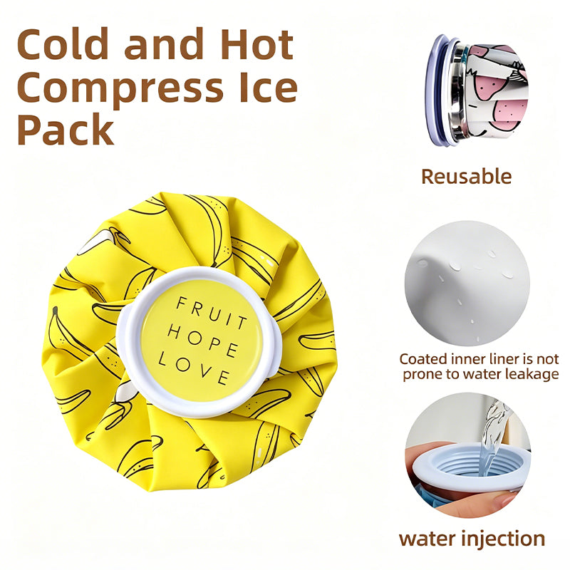 Cartoon Water Injection Cold Compress Bag for Sprains, Physiotherapy, Cooling Fabric Ice Pack, Outdoor Household Portable Foldable Cold/Hot Pack