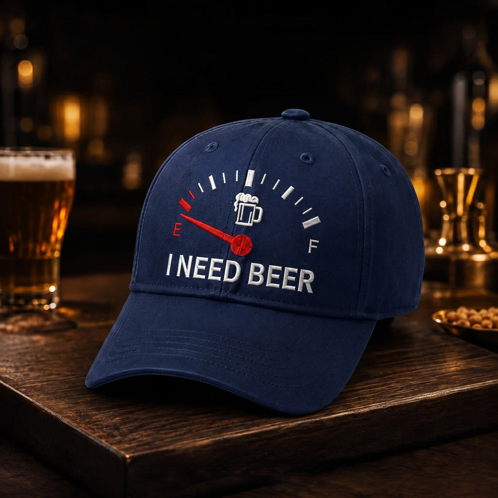 🍺 'JAG BEHÖVER ÖL' broderad basebollkeps – Unisex minneskeps 🧢