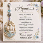 🌙12 Zodiac Birthstone Charm-minneskort