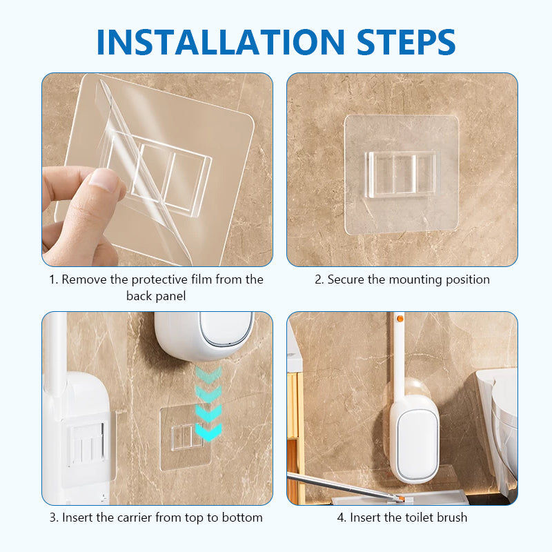 Disposable Toilet Brush System with Holder & Refills