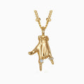 Gold Hand Gesture Pendant Necklace