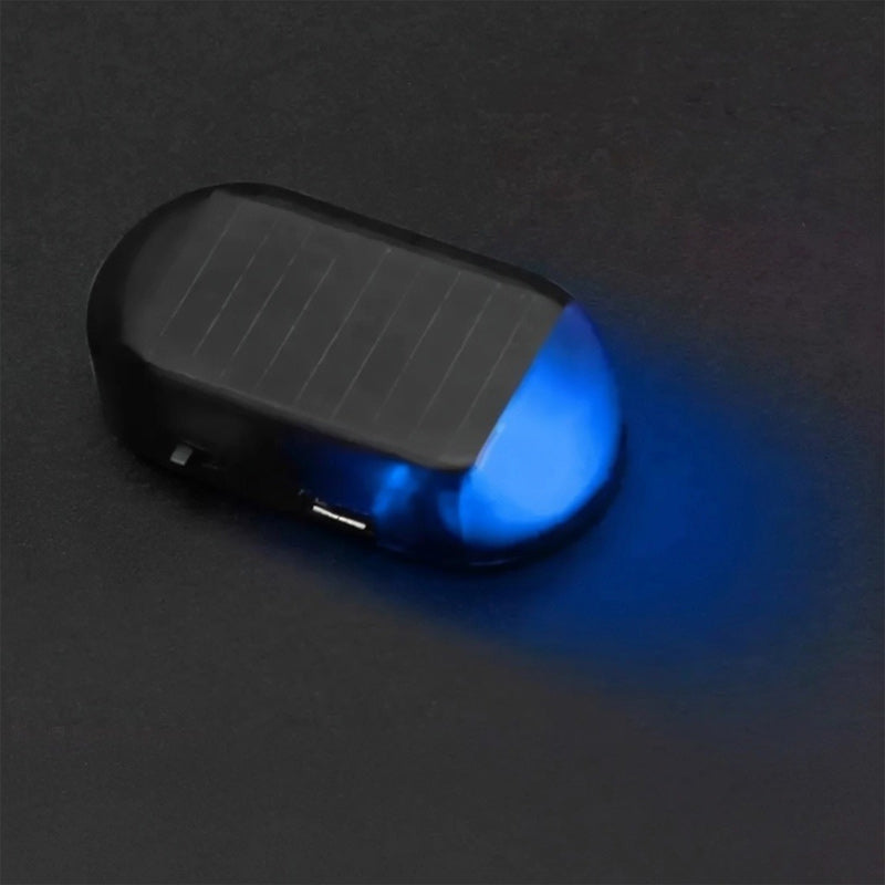 🚗 Solcellsdriven LED-varningslampa för bil – smart stöldskydd med blinkande ljus