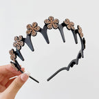 Women's Sparkling Butterfly Wave Headband – Volumizing Effect for a High Crown & Face-Washing Clip