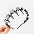 Women's Sparkling Butterfly Wave Headband – Volumizing Effect for a High Crown & Face-Washing Clip