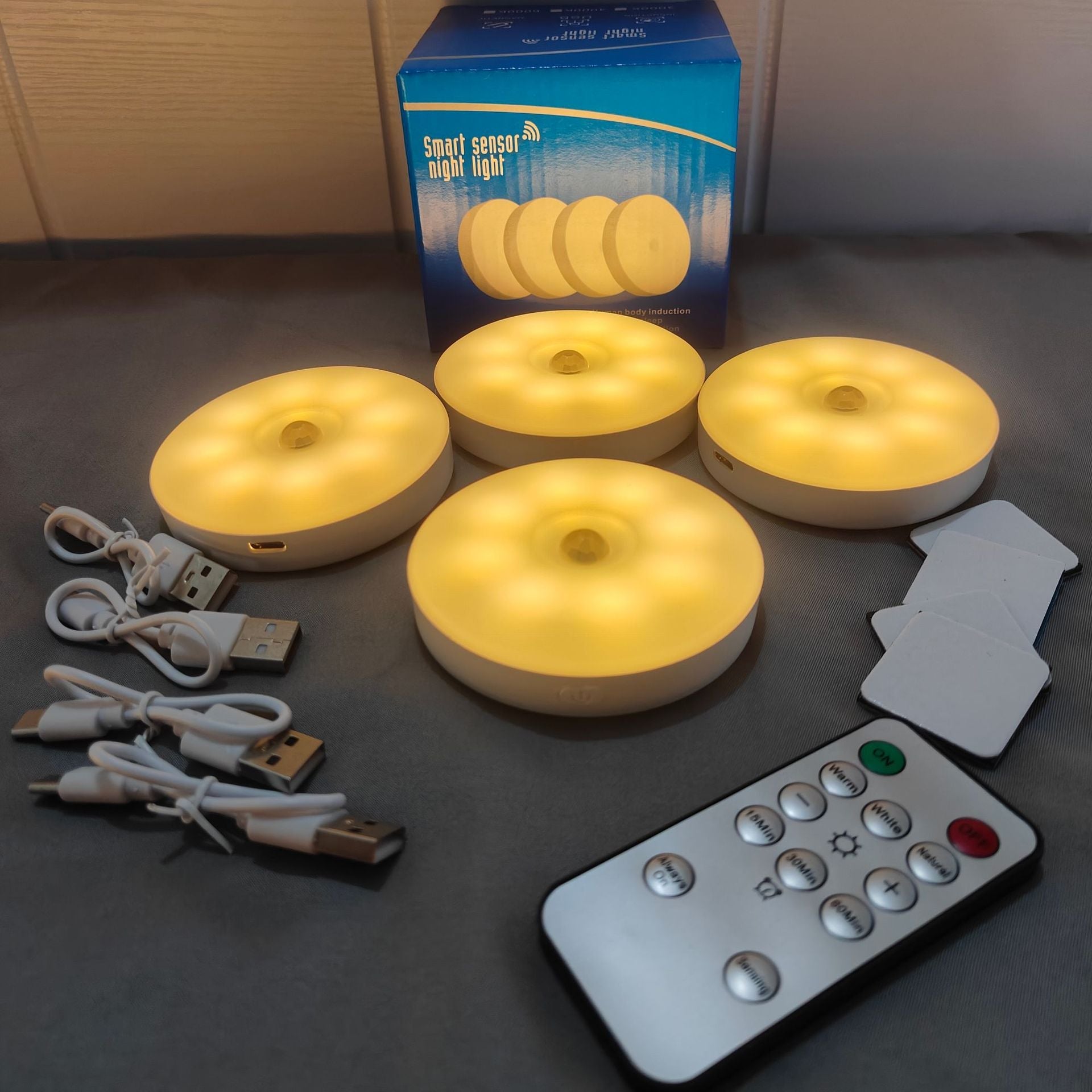 Three-color remote control sensor night light