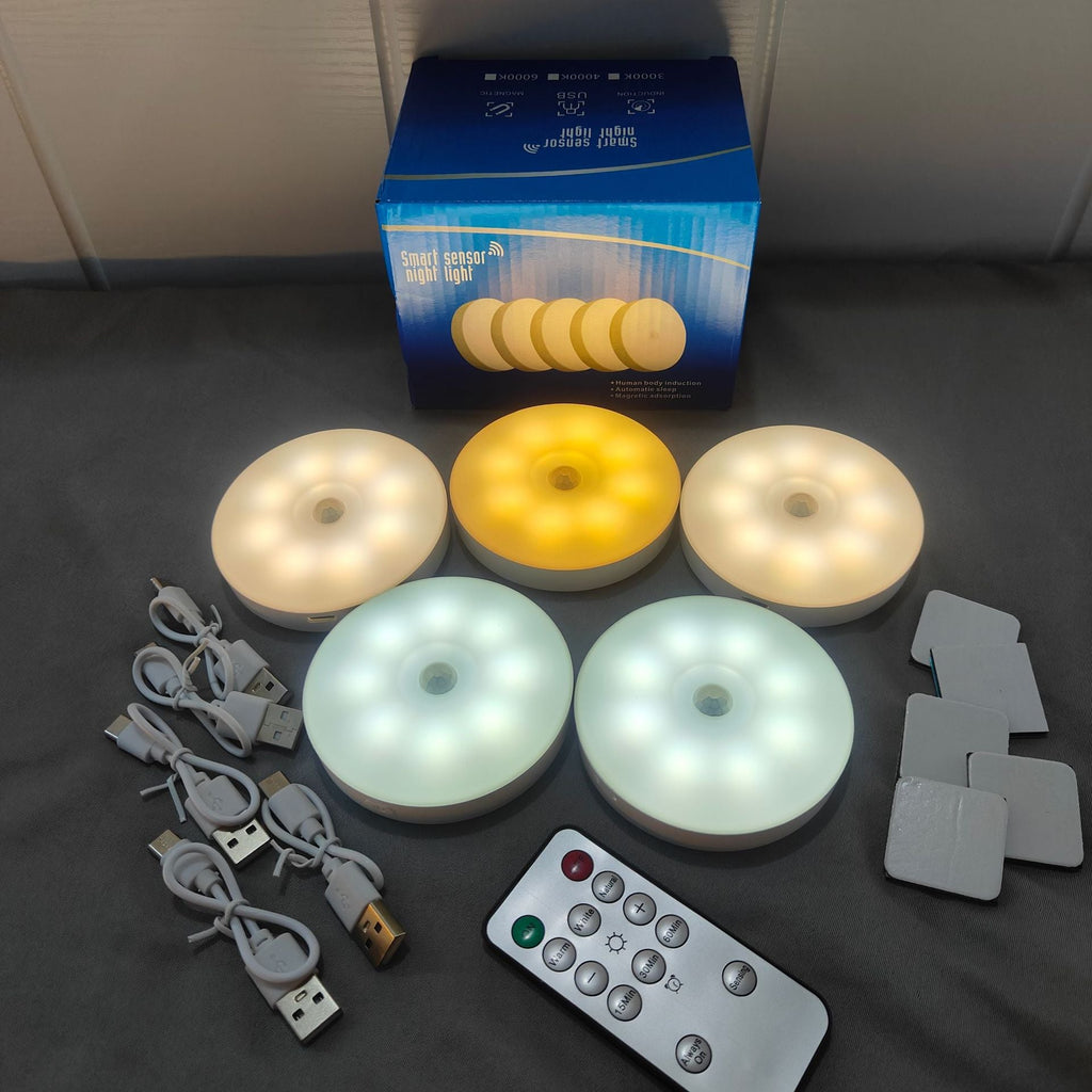 Three-color remote control sensor night light