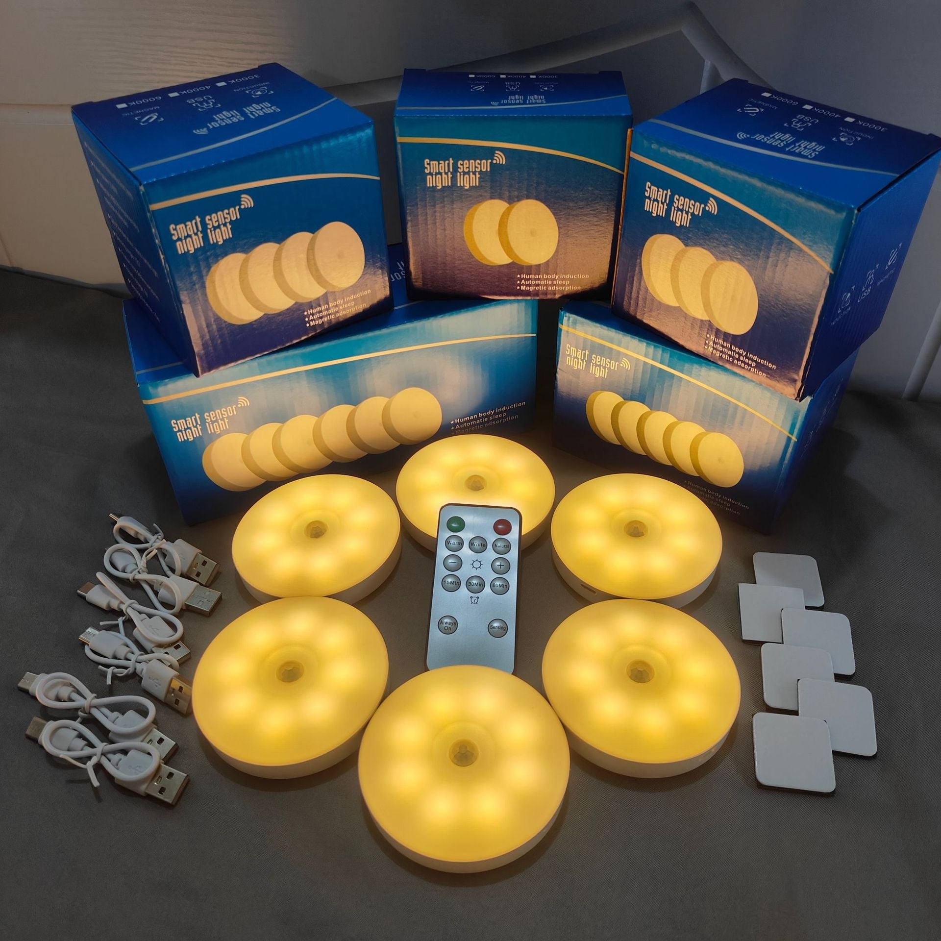 Three-color remote control sensor night light