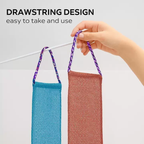 Back Exfoliating Bath Scrubber Long Strip with Rope Bath Towel High Elasticity Sauna Towel