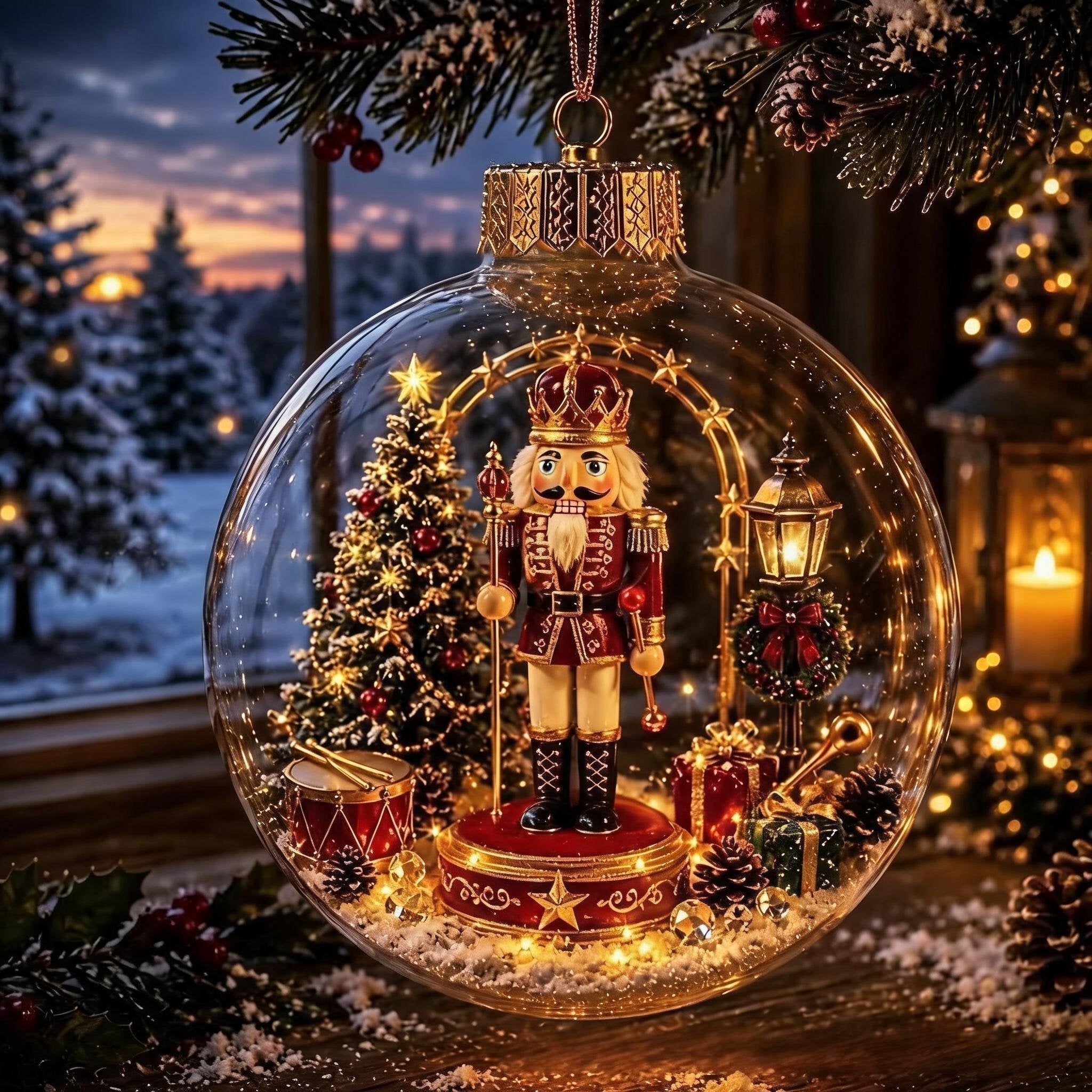 🎄Glowing Christmas Diorama Ornament – A Tiny Winter World in the Palm of Your Hand👼
