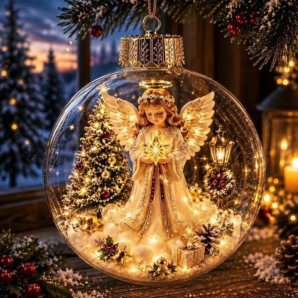 🎄Glowing Christmas Diorama Ornament – A Tiny Winter World in the Palm of Your Hand👼