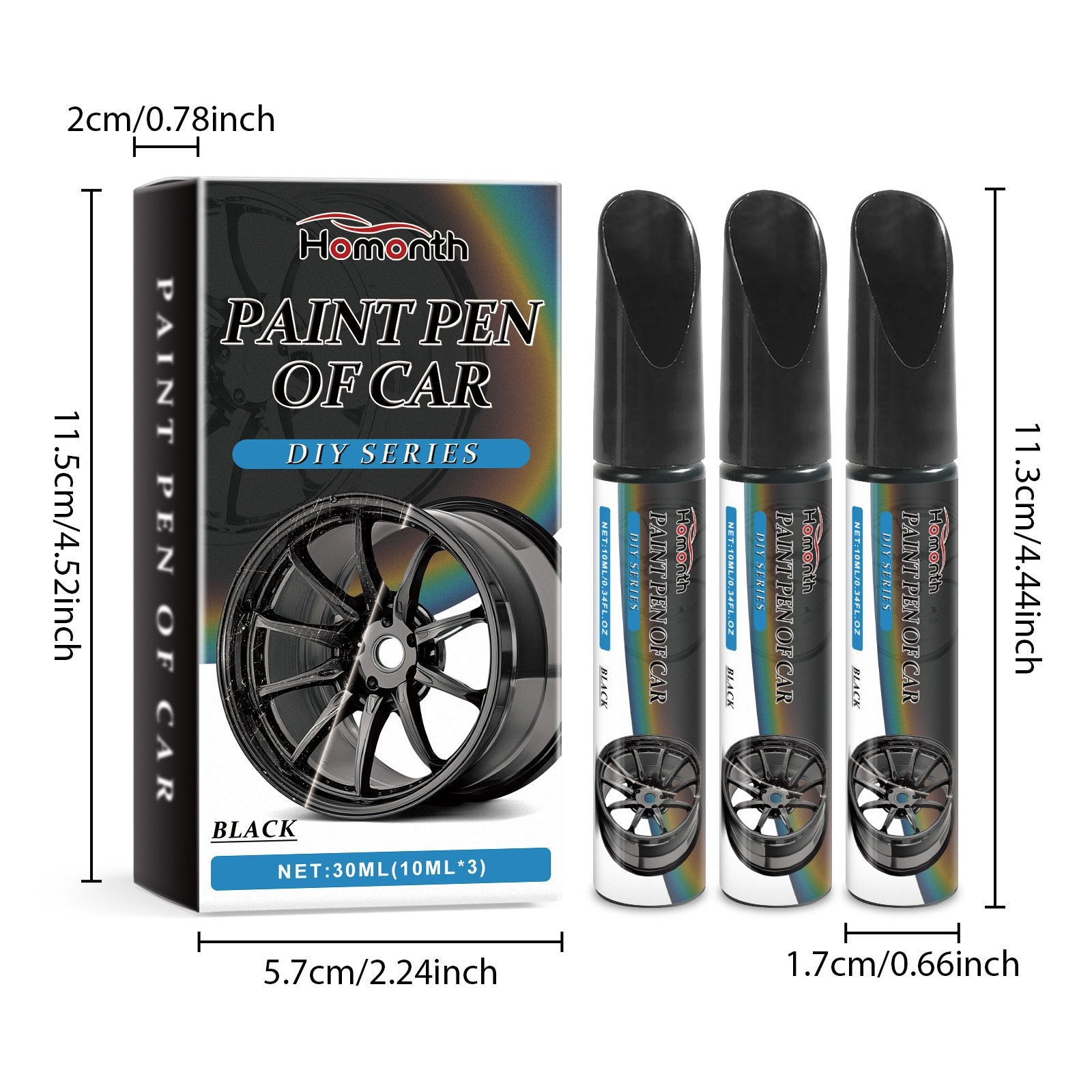 Repair pen for scratches on car wheels