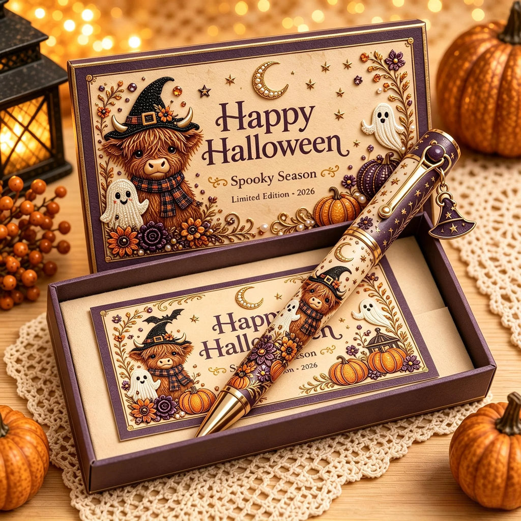 🎃🔮 Halloween Spooky Pen Gift Set | Decorative Pen, Matching Keepsake Card & Coordinating Gift Box in 3 Limited-Edition Styles ✨