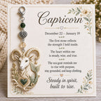 🌙12 Zodiac Birthstone Charm-minneskort
