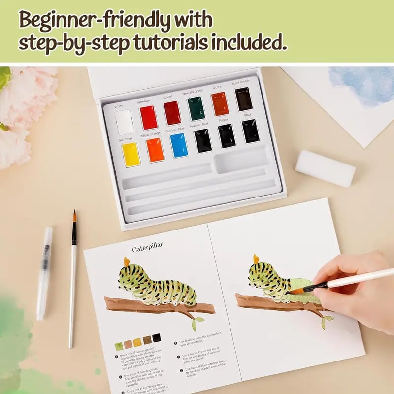 ✍️Beginner Watercolor Paint Set🎨Watercolor Animal Workbook