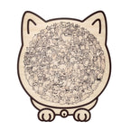 135-Piece Morandi-Colored Cat Shaped Wooden Jigsaw Puzzle