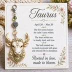 🌙12 Zodiac Birthstone Charm-minneskort