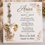 🌙12 Zodiac Birthstone Charm-minneskort