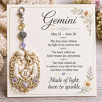 🌙12 Zodiac Birthstone Charm-minneskort