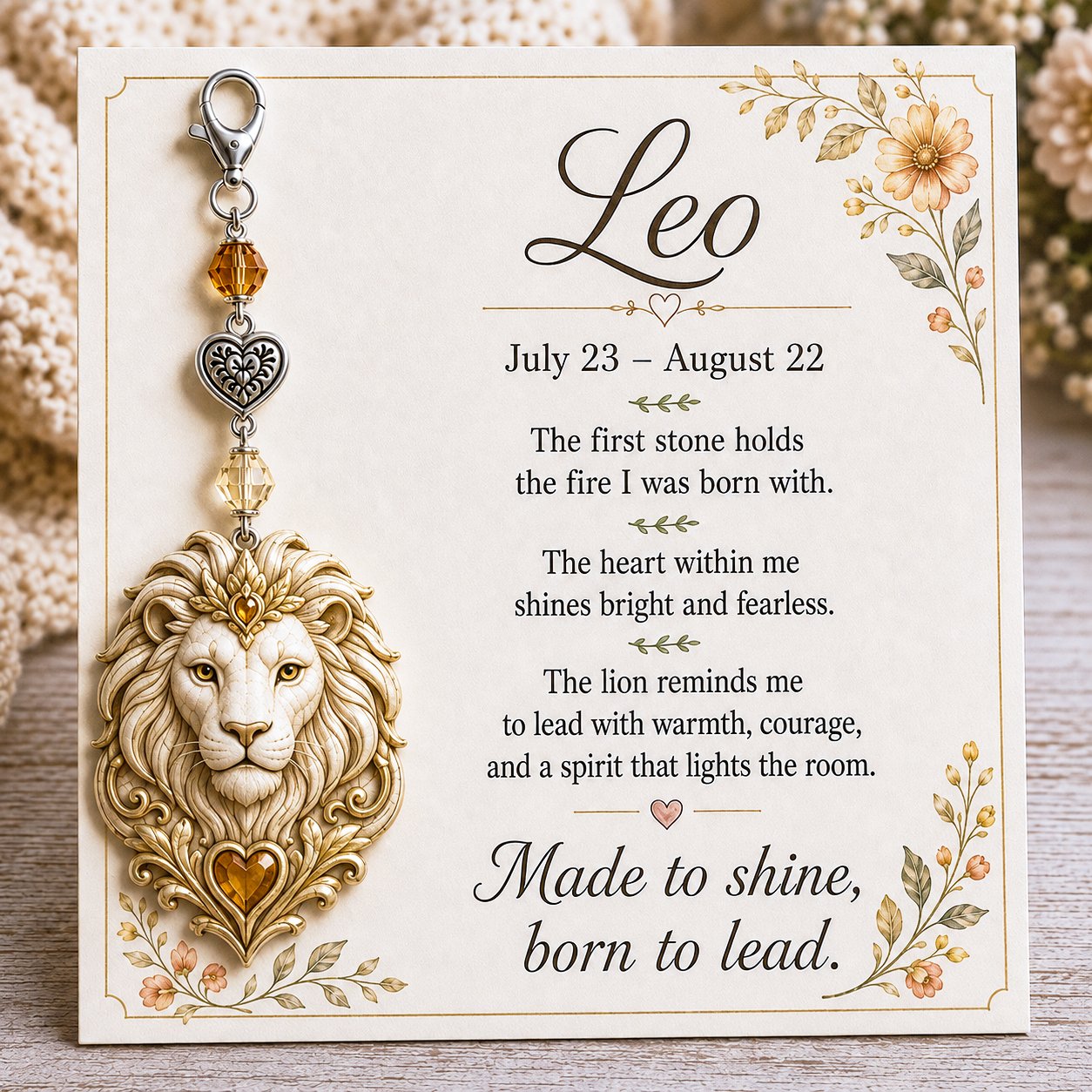 🌙12 Zodiac Birthstone Charm-minneskort