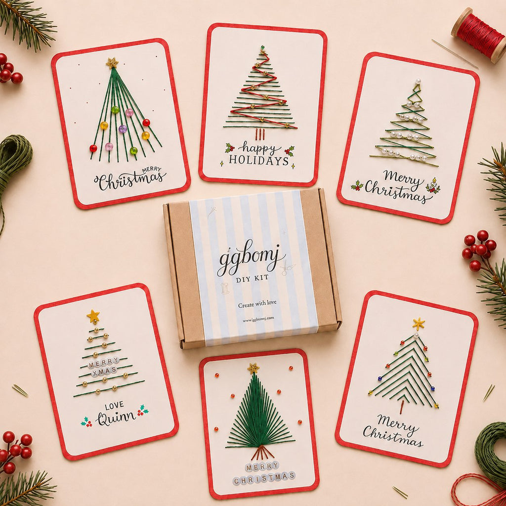 🎄🧵 Skapa din egen julhälsning – DIY-kit för vackra julkort med trådkonst! ✨🎁