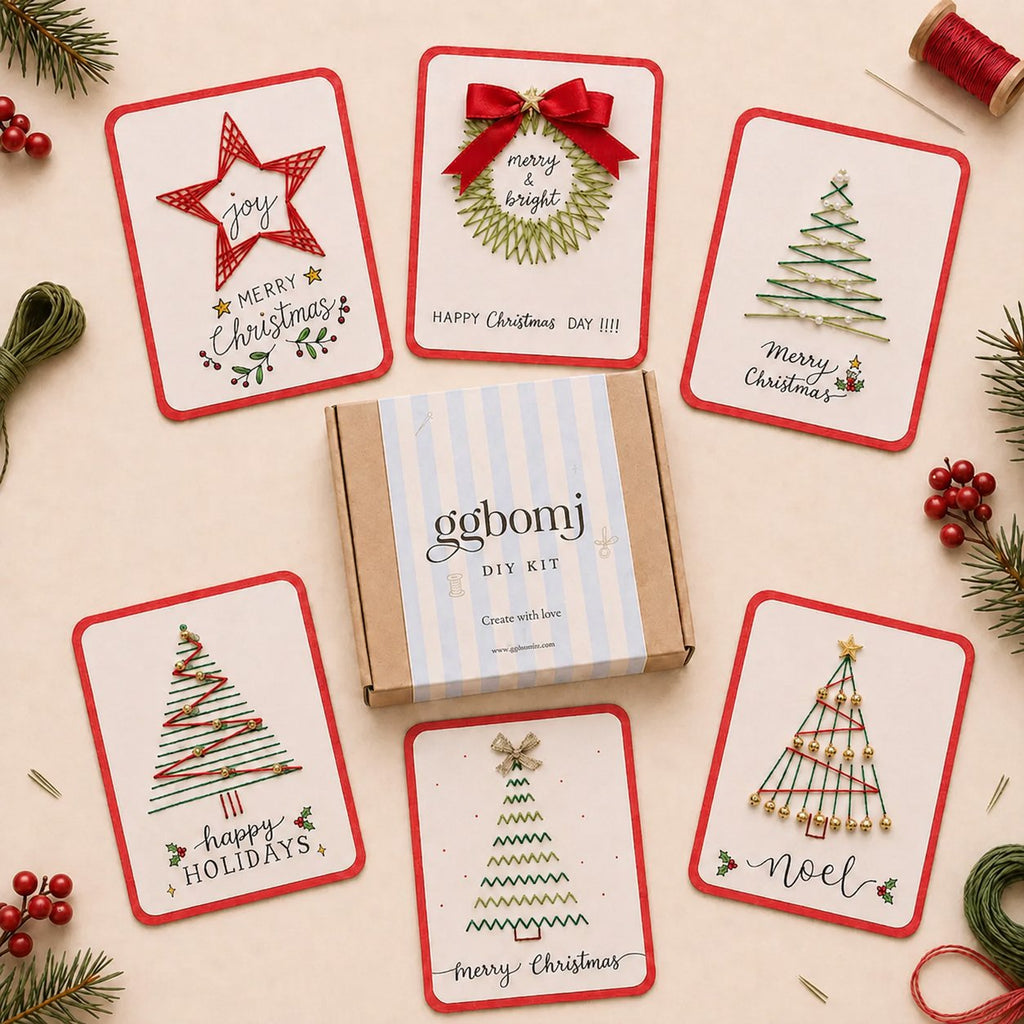 🎄🧵 Skapa din egen julhälsning – DIY-kit för vackra julkort med trådkonst! ✨🎁